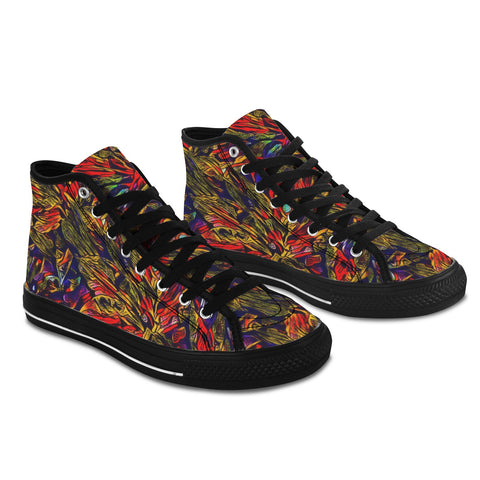 'Clematis Firestorm' (Black Trim) Vancouver Canvas Boots