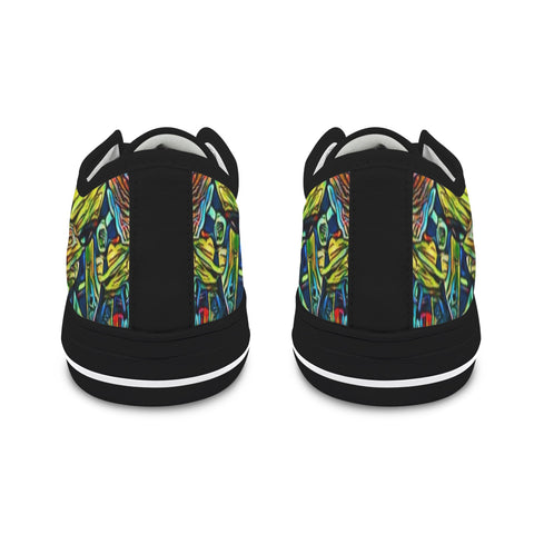 'Clematis Electra' (Black Trim) Women's Canvas Plimsolls