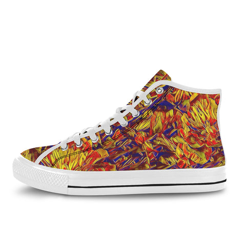 'Peony' (White) Women's 'Vancouver' High Top Boots