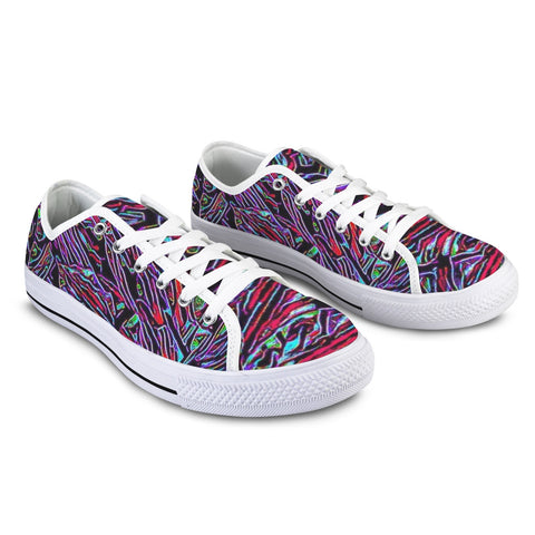 'Clematis Neon' (White Trim) Women's Canvas Plimsolls