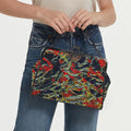 'Earthquake' Faux Leather Kisslock Handbag Crossbody