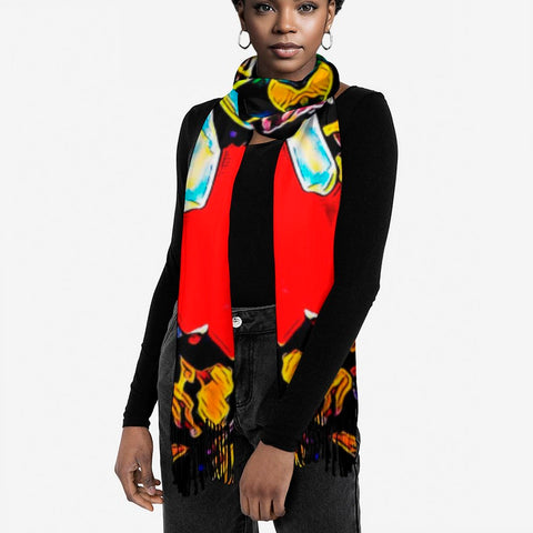 'Magnolia & Rose' Tassel Fleece Scarf