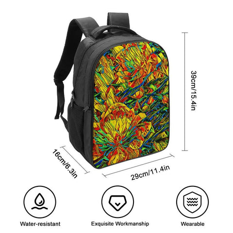 'Peony Citrus' Nylon Backpack