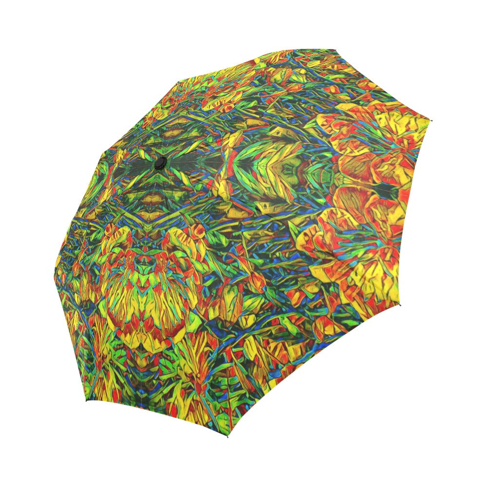 'Peony Citrus' Auto-Foldable Umbrella