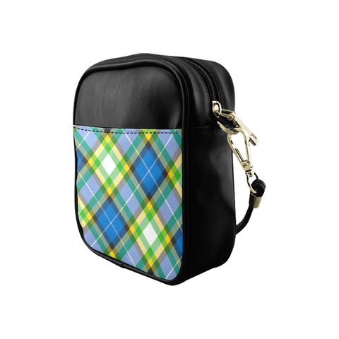'Yorkshire Tartan' (Slant) Faux Leather Sling Pouch