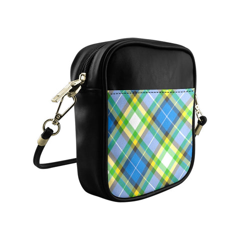 'Yorkshire Tartan' (Slant) Faux Leather Sling Pouch