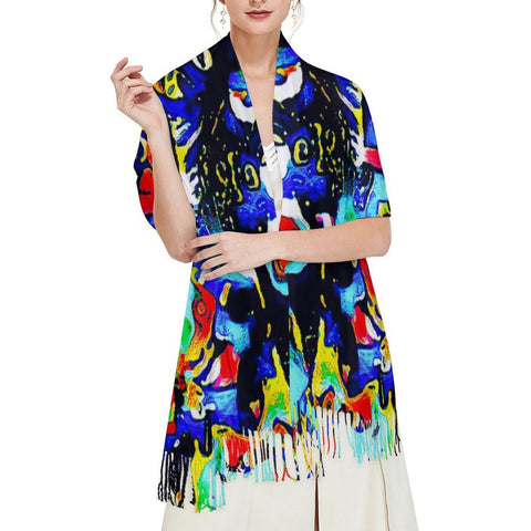 'Galaxa' Tassel Fleece Scarf