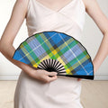 'Yorkshire Tartan' (Slant / Black Edge) Double-Sided Folding Bamboo Fan