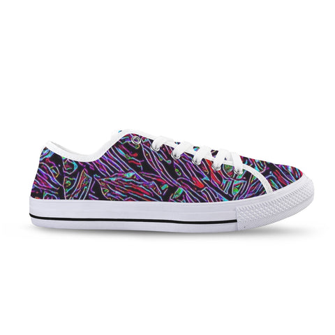 'Clematis Neon' (White Trim) Women's Canvas Plimsolls