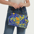 'Summer Basket' Faux Leather Kisslock Handbag Crossbody