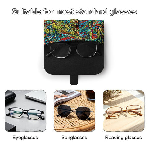 'Clematis Electra' Faux Leather Glasses Case