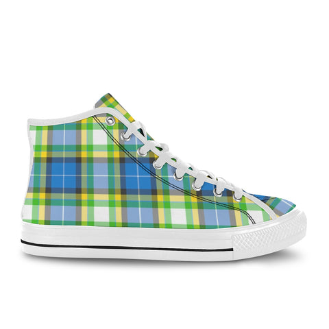 'Yorkshire Tartan' (White) Women's 'Vancouver' High Top Boots
