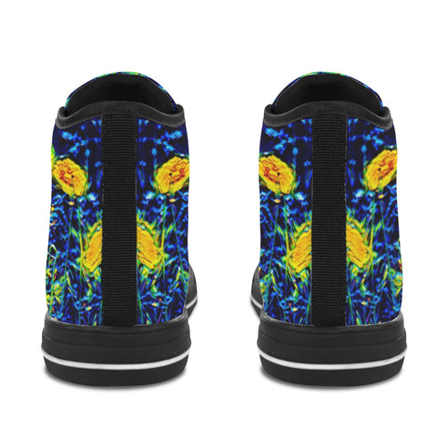 'Wild Poppies' (Black Trim) Vancouver Canvas Boots