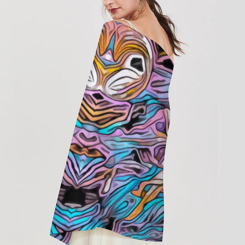 'Psychedelique' Tassel Fleece Scarf