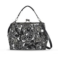 'Liquorice' Faux Leather Kisslock Handbag Crossbody