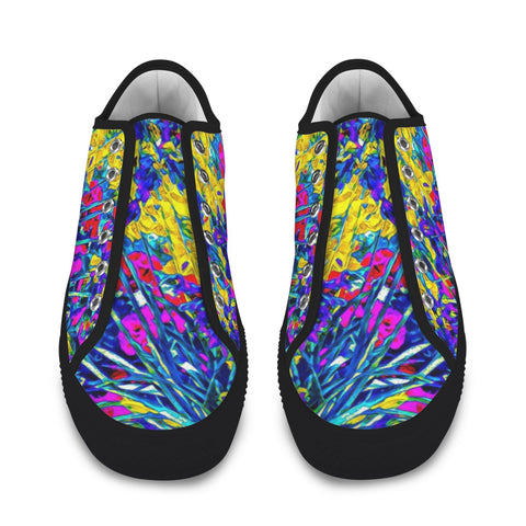 'Agapanthus' (Black Trim) Women's Canvas Plimsolls