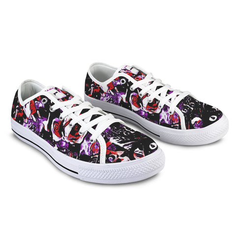 'Gothic Rose' (White Trim) Women's Canvas Plimsolls
