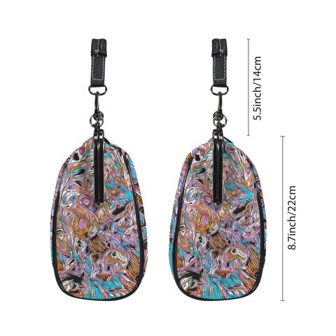 'Psychedelique' Faux Leather Kisslock Handbag Crossbody