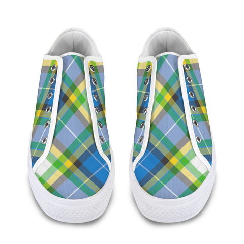 'Yorkshire Tartan' (Slant/White Trim) Women's Canvas Plimsolls