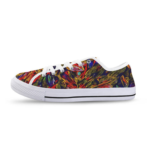'Clematis Firestorm' (White Trim) Women's Canvas Plimsolls