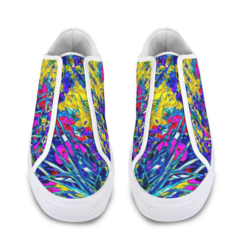 'Agapanthus' (White Trim) Seattle Women's Canvas Plimsolls