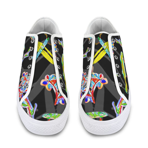 'Regenesis' (Black Edit - White Trim) Women's Canvas Plimsolls