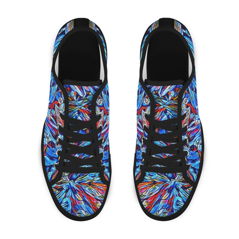 'Clematis Sapphire' (Black Trim) Women's Canvas Plimsolls