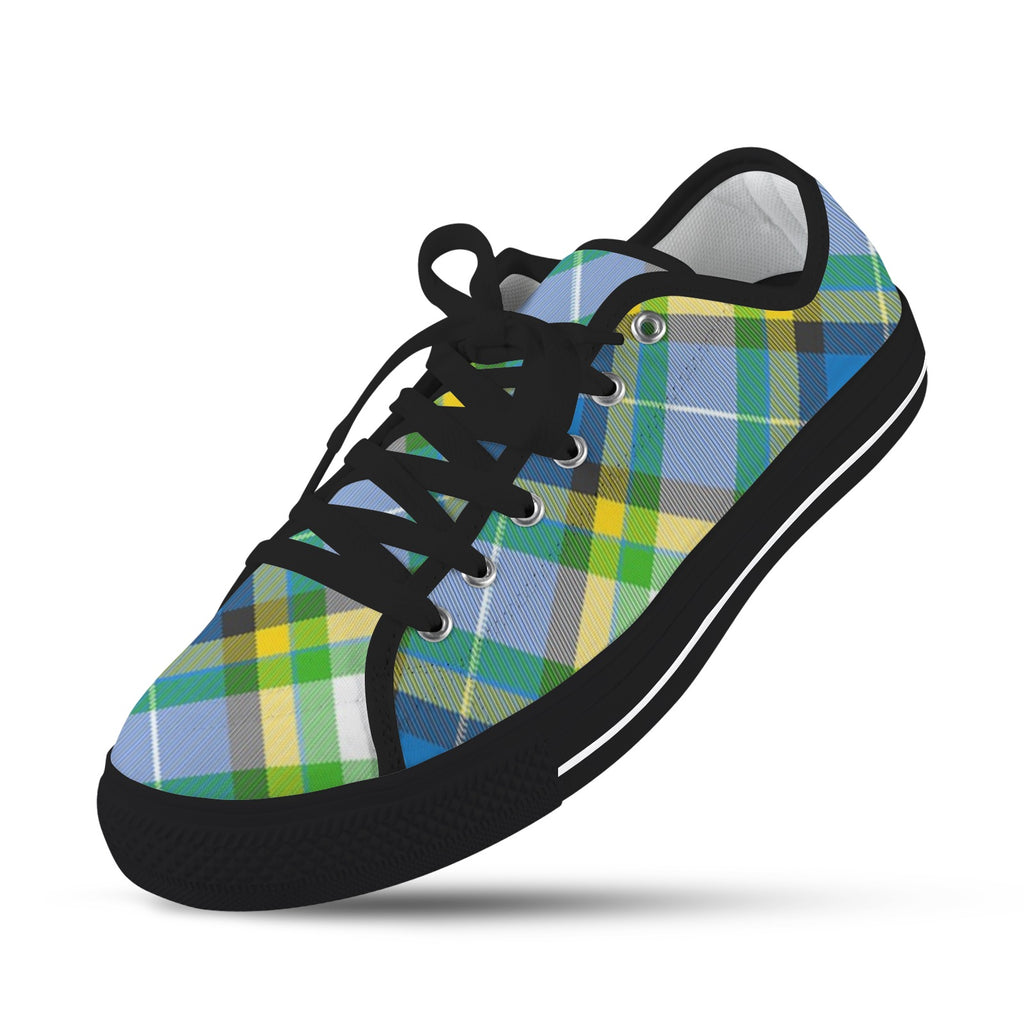 'Yorkshire Tartan' (Slant/Black Trim) Women's Canvas Plimsolls