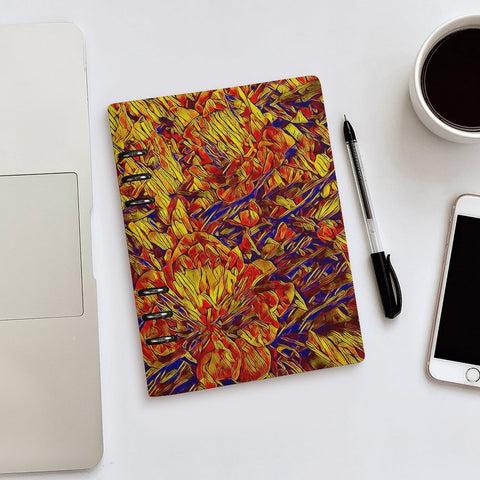 'Peony' Faux Leather A5 Binder Notebook