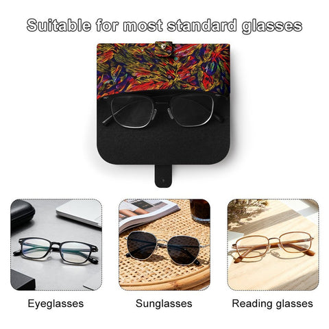 'Clematis Firestorm' Faux Leather Glasses Case