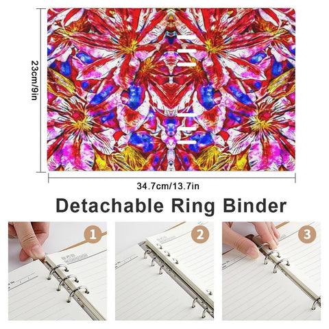 'Clematis' Faux Leather A5 Binder Notebook