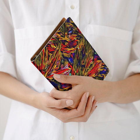 'Clematis Firestorm' Faux Leather A5 Binder Notebook