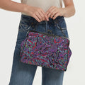 'Clematis Neon' Faux Leather Kisslock Handbag Crossbody