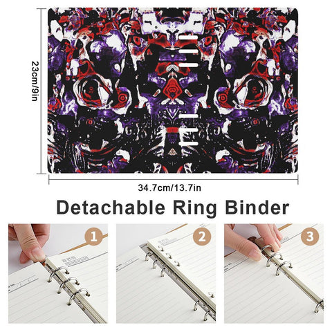 'Gothic Rose' Faux Leather A5 Binder Notebook
