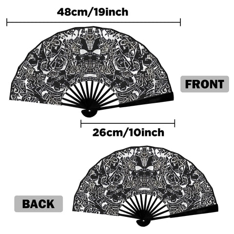 'Liquorice' (Black Edge) Double-Sided Folding Bamboo Fan