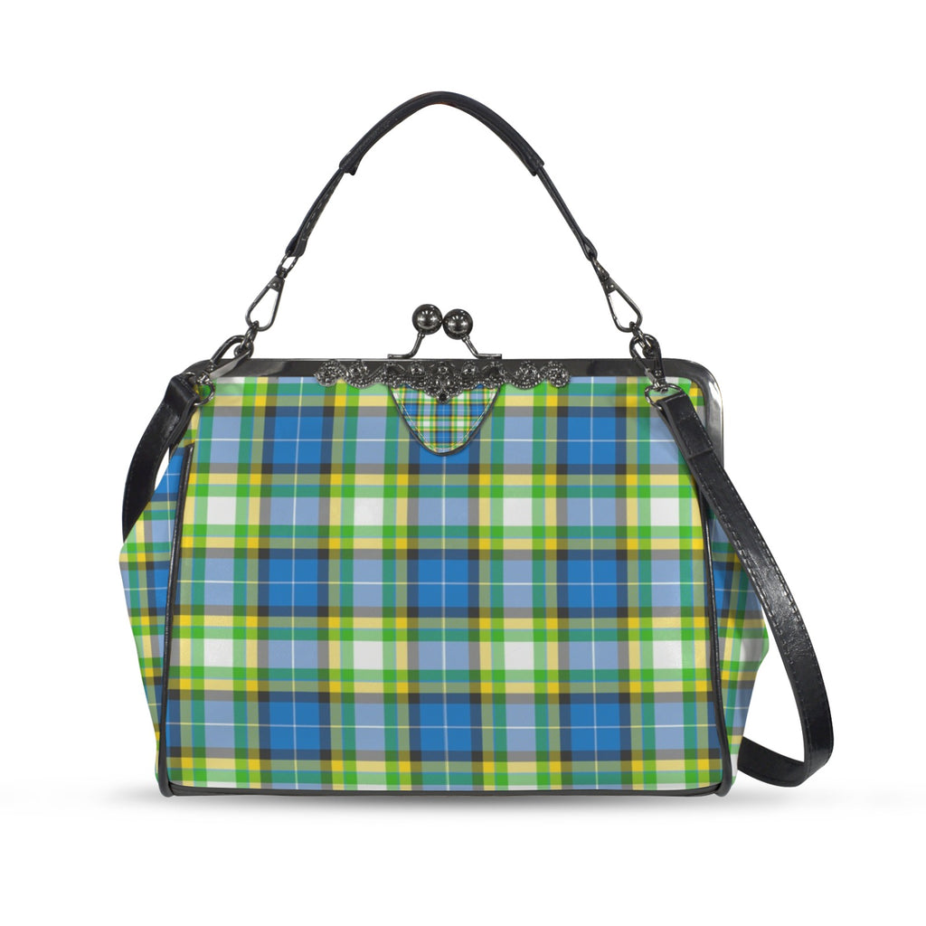 'Yorkshire Tartan' (Heritage) (Slant) Faux Leather Kisslock Handbag Crossbody