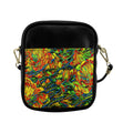 'Peony Citrus' Faux Leather Sling Pouch