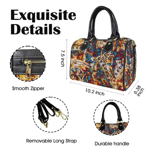 'Boilerplate' PU Mini-Bowler Crossbody (Black Trim)