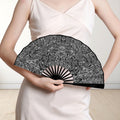 'Filament' (Black Edge) Double-Sided Folding Bamboo Fan