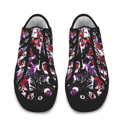 'Gothic Rose' (Black Trim) Women's Canvas Plimsolls