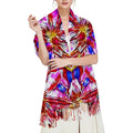 'Clematis' Tassel Fleece Scarf
