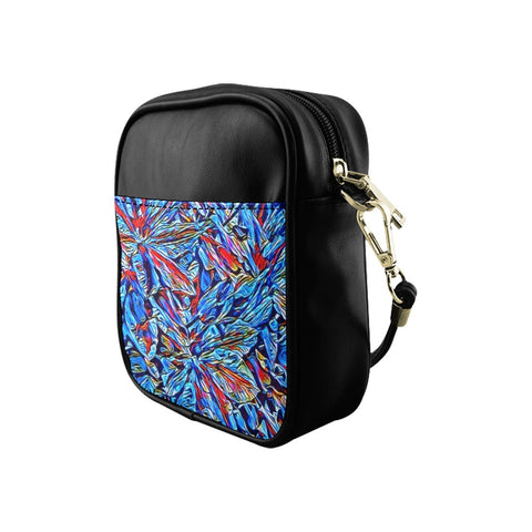 'Clematis Sapphire' Faux Leather Sling Pouch