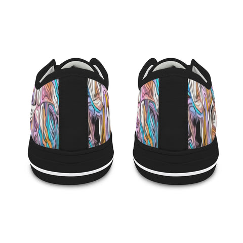 'Psychedelique' (Black) Women's Canvas Plimsolls