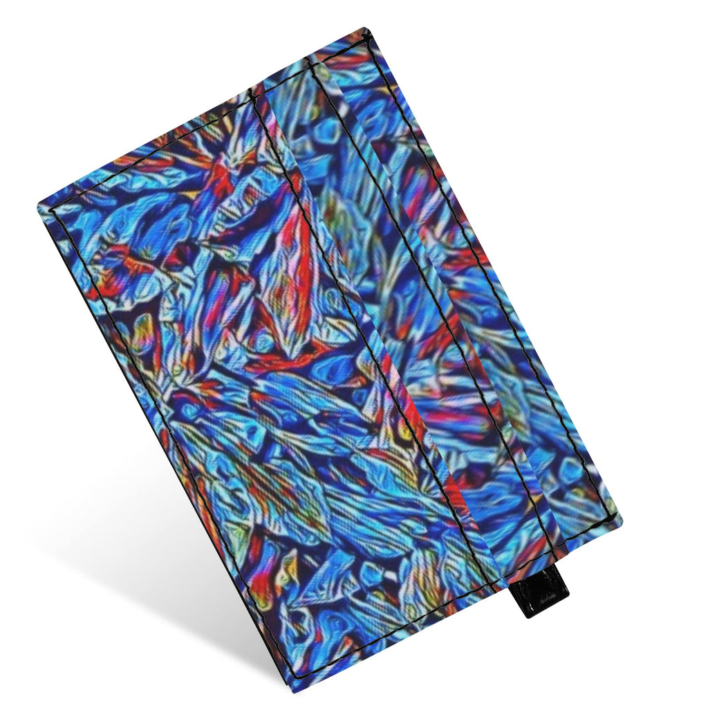 'Clematis Sapphire' (Black Edit) Faux Leather Cardholder