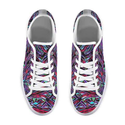 'Clematis Neon' (White Trim) Women's Canvas Plimsolls
