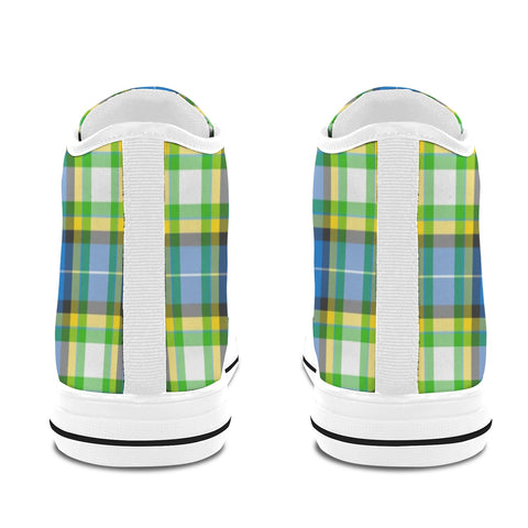 'Yorkshire Tartan' (White) Women's 'Vancouver' High Top Boots