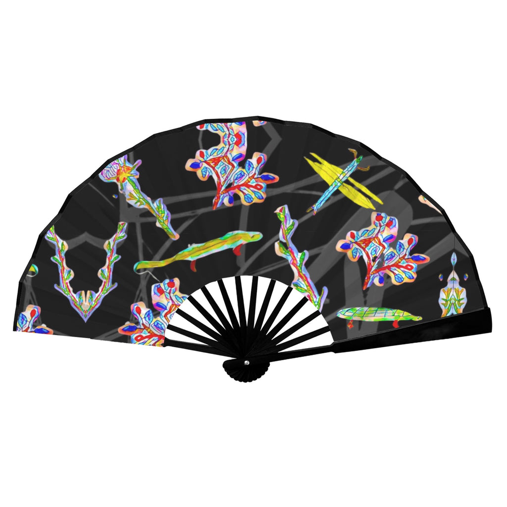 'Regenesis' (Black Edit / Black Edge) Double-Sided Folding Bamboo Fan