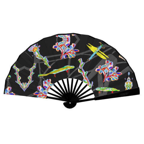 'Regenesis' (Black Edit / Black Edge) Double-Sided Folding Bamboo Fan