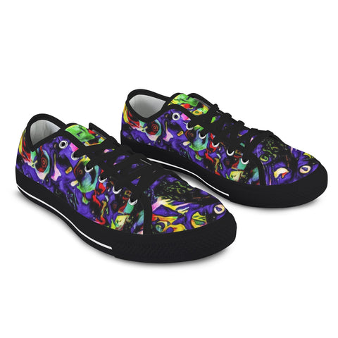 'Purple Haze' (Black Trim) Women's Canvas Plimsolls