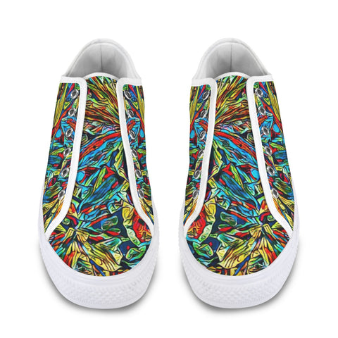 'Clematis Electra' (White Trim) Women's Canvas Plimsolls